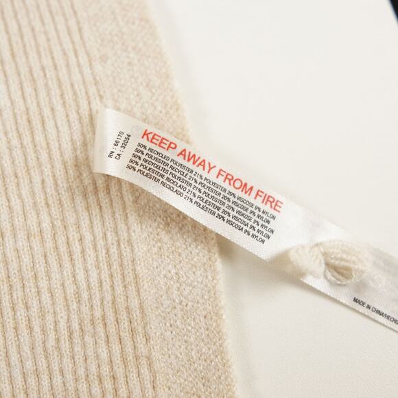 Anthropologie Daily Practice Full Zip Ribbed Mix Beige Oat Split Hem Sweater L - Picture 9 of 12